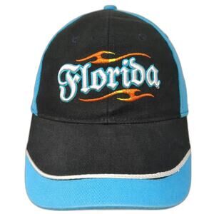 Paradies Gifts Baseball Cap Black Blue One Size Hat Flame Embroidery Piping